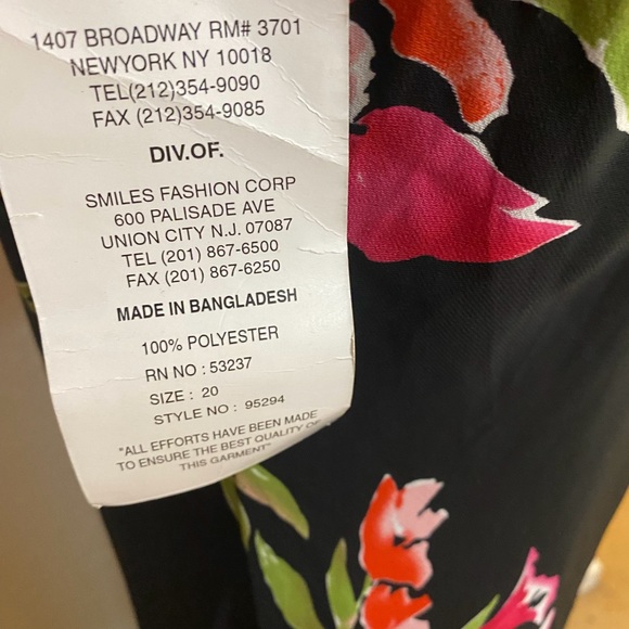 Mlle Gabrielle Black Floral Maxi Dress - Size 20 - Picture 12 of 14